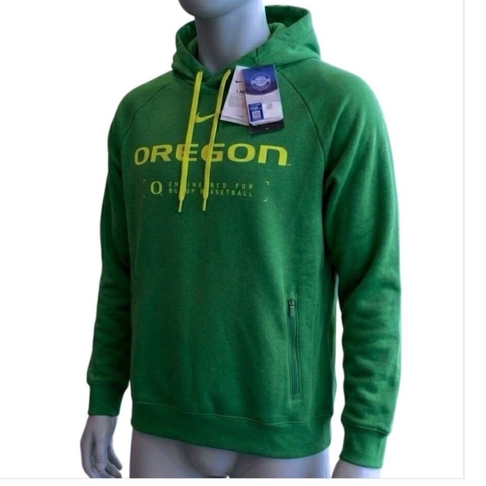 Nike Oregon Ducks XL Hoodie Sweatshirt NWT Lightweight Fleece Zip Pockets UPF40